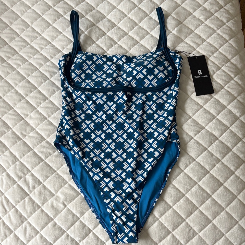 Blackbough Geometric Blue and White Swimwear